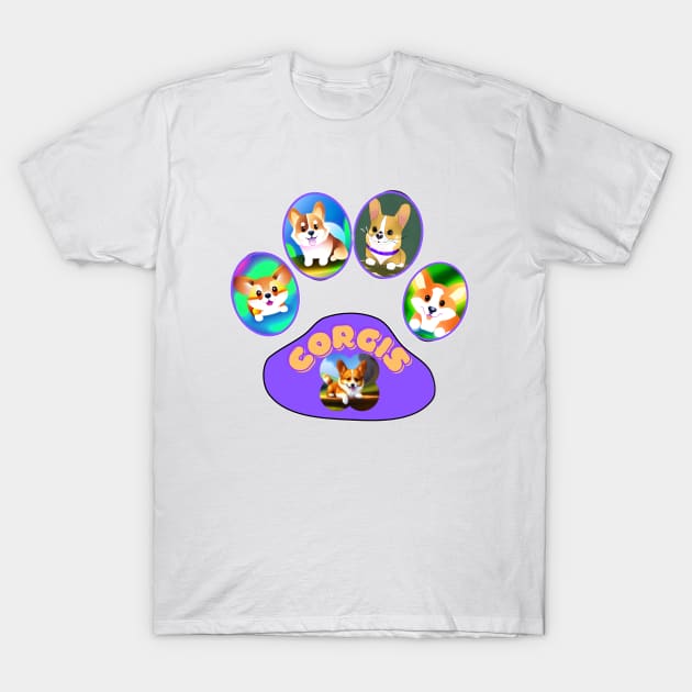 Cute Corgis T-Shirt by Sanarnos